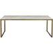 Evert 39.5 X 21.5 inch White / Antique Brass Coffee Table, Low